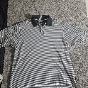 Adidas Climalite Polo Black/White Stripes Shirt Men's XL Short Sleeve